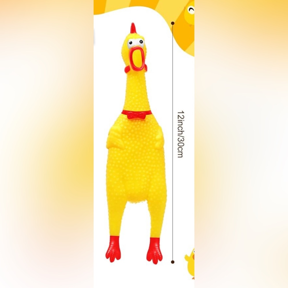 Rubber Chicken Squeeky Toy Outfif not included - Picture 8 of 9